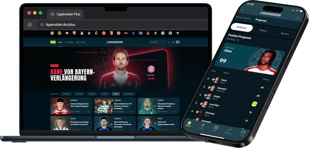LigaInsider Plus auf ligainsider.de und in der Premium-App